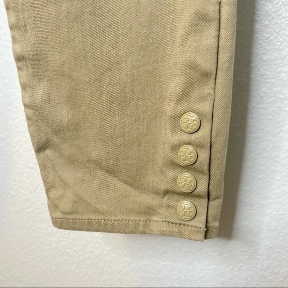 Tory Burch Emmy Ankle Snap Buttons Jeans Olive Size 31 - Picture 7 of 9